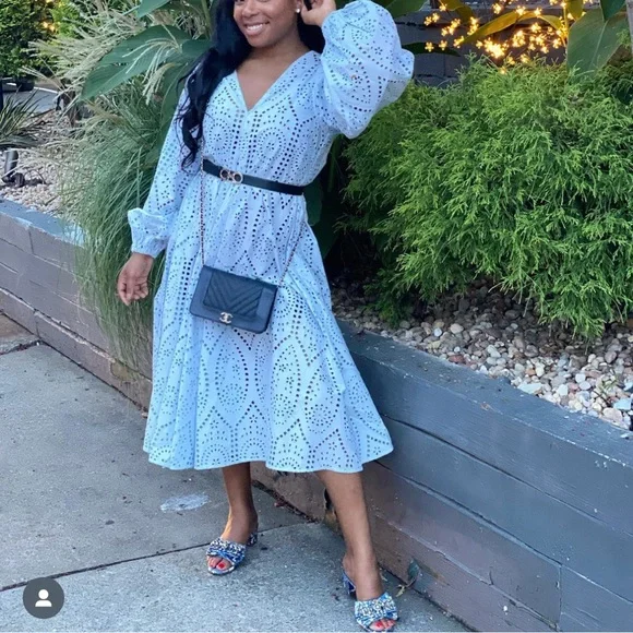 ganni blue gingham dress Na-Ka